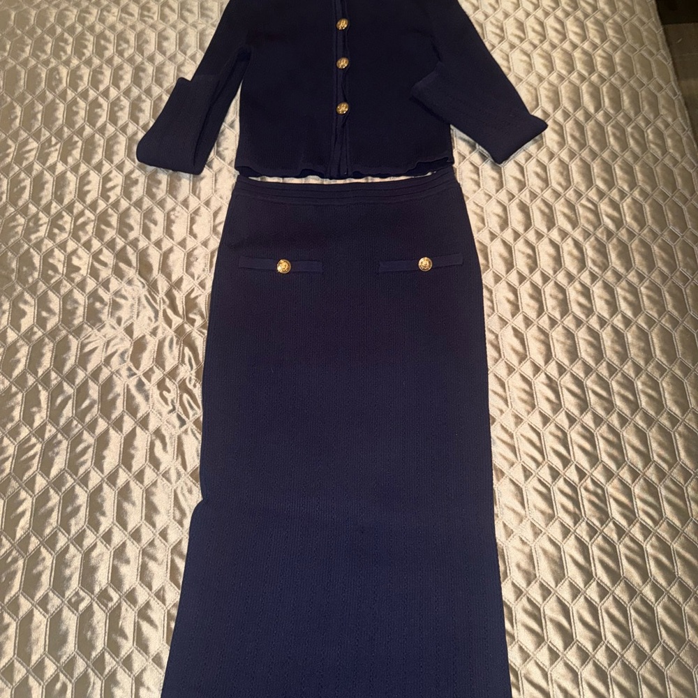 Zara Top and Skirt Set with Gold buttons. Worn once. In like new condition